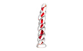 Sexus Red Ribbed Glass Dildo With Multiple Ridges 18.2cm Glass Sex Toys